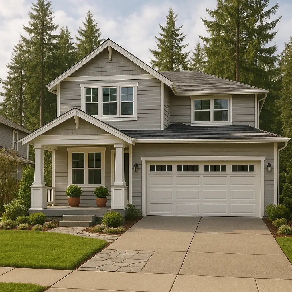 Sell my house fast in Washington State - modern residential home in a suburban neighborhood